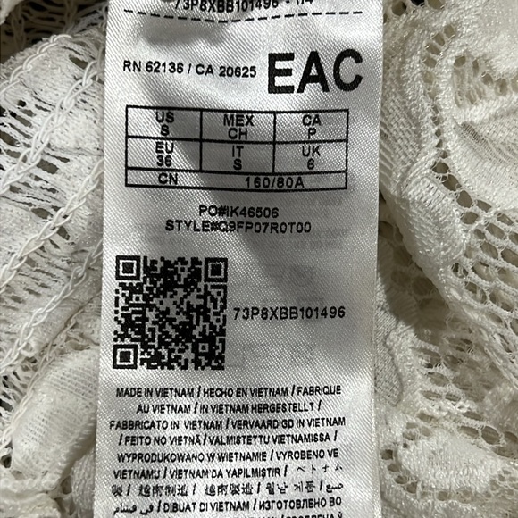 Guess Off Shoulder Lace Crop Top S Flare Bell Sleeves Festival Stretch Boho - Picture 8 of 8